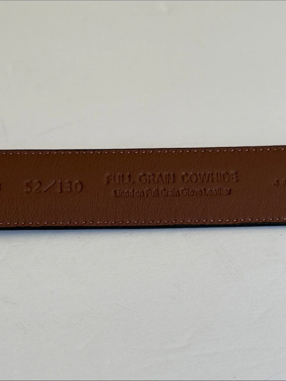 Roundtree & Yorke Mahogany Brown Leather Men's Belt with Gold Buckle size 52